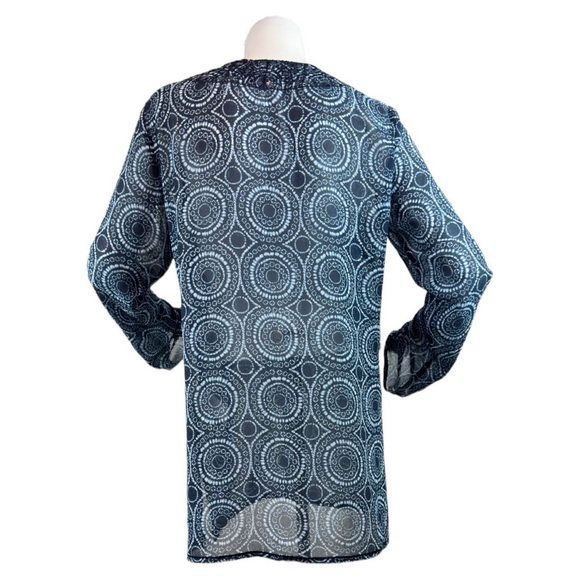 MICHAEL Michael Kors Print V-Neck Sheer Tunic with Beading Detail - Picture 7 of 12